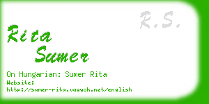 rita sumer business card